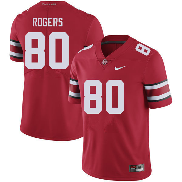 Men #80 Noah Rogers Ohio State Buckeyes College Football Jerseys Stitched-Red